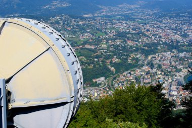 Swisscom satellite transmits over Switzerland clipart