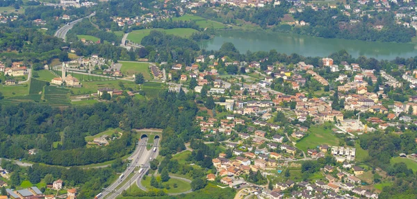 Вид с воздуха на Швейцарию — стоковое фото