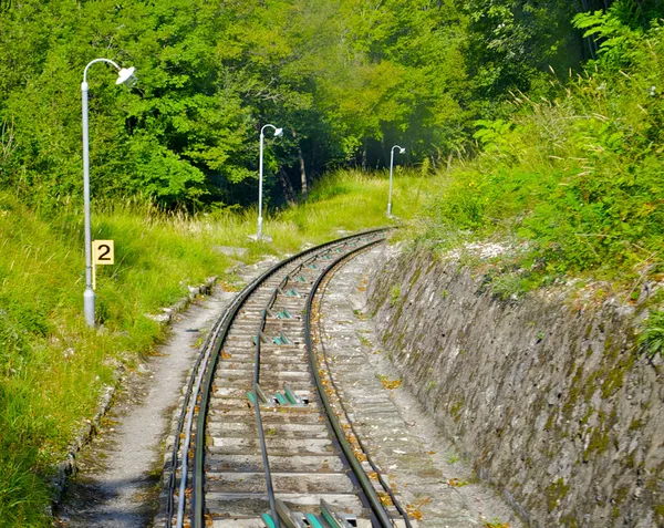 Järnvägar i bergen — Stockfoto