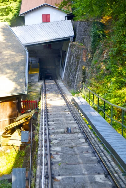 Rails go into the house — Stock Photo, Image