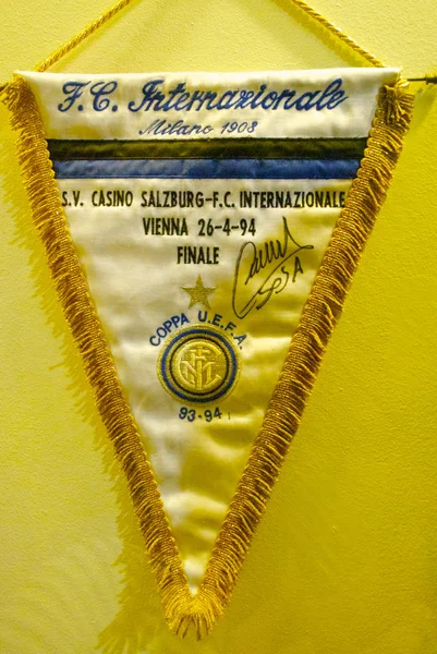 Pennant of Inter at the Inter museum — Stock Photo, Image