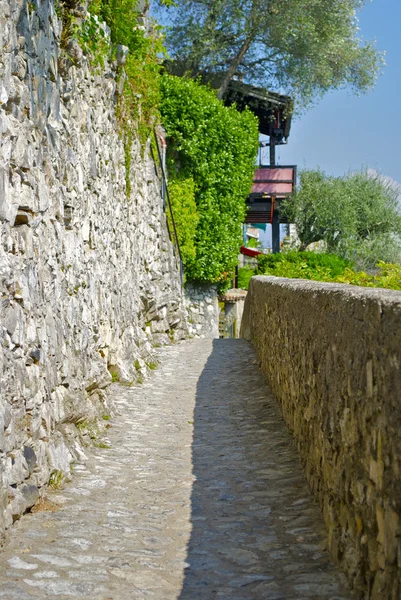 House of the town on the mountain hill called Gandria, Switzerland — Stock Photo, Image