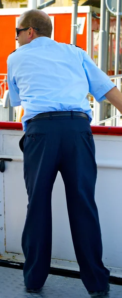 Captain on the boat — Stock Photo, Image