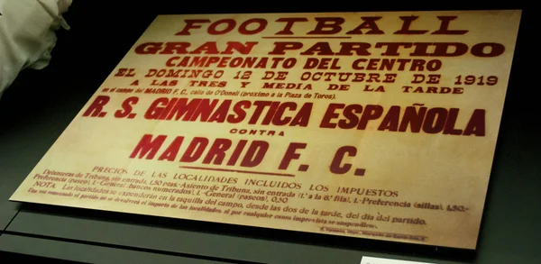 Anúncio histórico do jogo Real Madrid — Fotografia de Stock