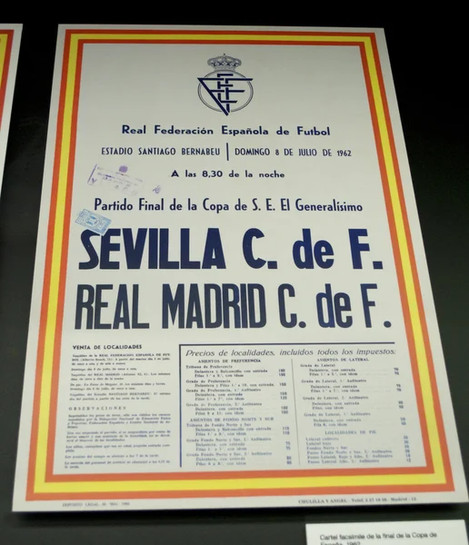 Historical Real Madrid match announcement — Stock Photo, Image