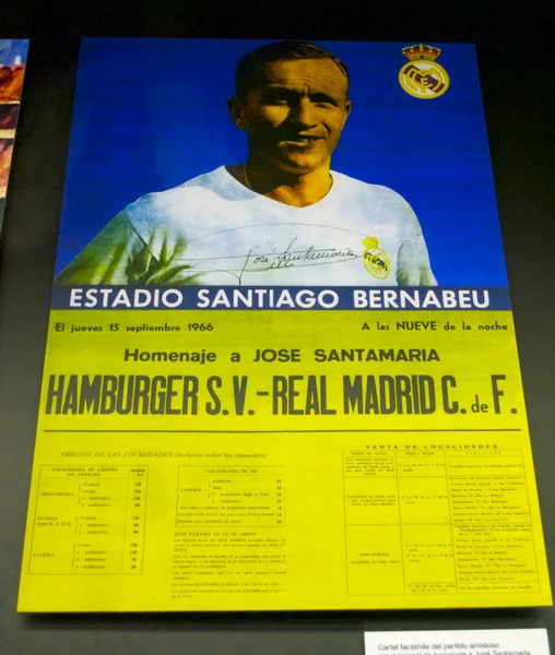 Anúncio histórico do jogo Real Madrid — Fotografia de Stock