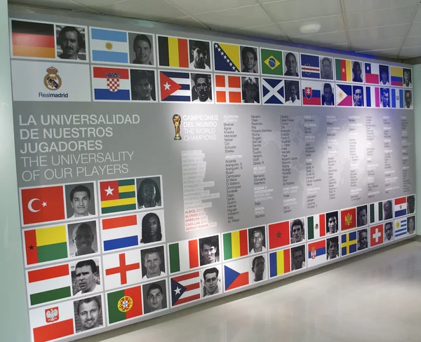 Wall of international players of Real madrid — Stock Photo, Image
