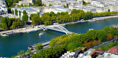 panoramik nehir seine, paris, Fransa