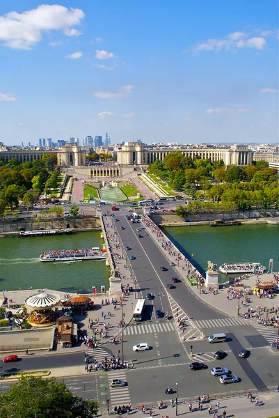 Vista sul ponte e sulla piazza Trocadero — Foto Stock