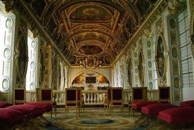 CASTLE FONTAINEBLEAU, ÎLE-DE-FRANCE, FRANCE: Image is taken inside of the Palace of Fontainebleau
