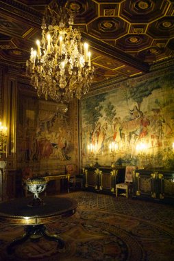 CASTLE FONTAINEBLEAU, ÎLE-DE-FRANCE, FRANCE: Image is taken inside of the Palace of Fontainebleau