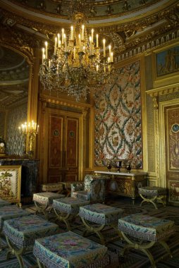 CASTLE FONTAINEBLEAU, ÎLE-DE-FRANCE, FRANCE: Image is taken inside of the Palace of Fontainebleau