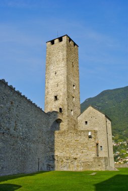 Part of Bellinzona castle Montelbello, UNESCO world heritage in Bellinzona, Switzerland clipart