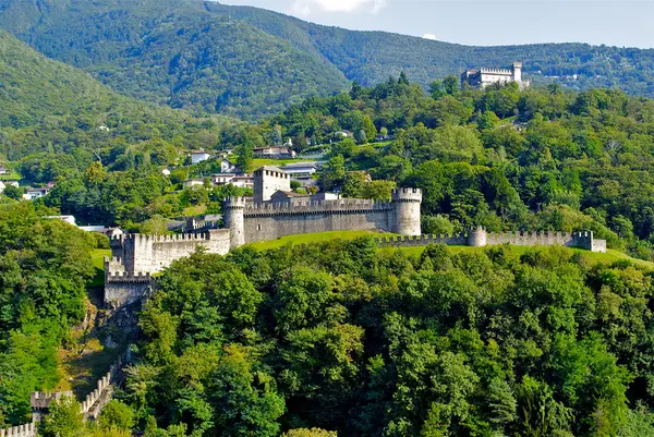 View of Bellinzona castle Montelbello, UNESCO world heritage in Bellinzona, Switzerland — Stock Photo, Image