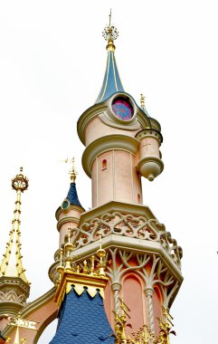 Tower of the Sleeping beauty castle in the Disneyland of Paris