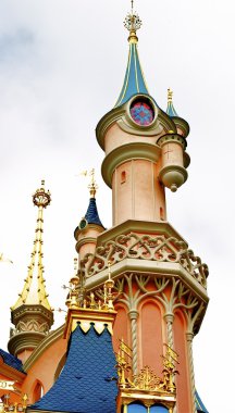 View of the Sleeping beauty palace in the Disneyland of Paris