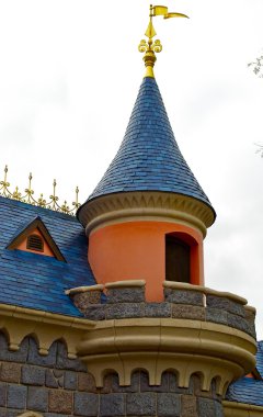 Tower of the Sleeping beauty castle in the Disneyland of Paris