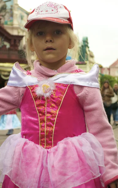 Little girl in a pink dress — Stock Photo, Image