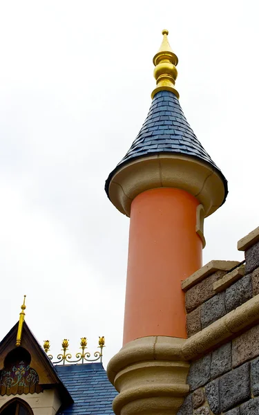 Tower of the Sleeping beauty castle in the Disneyland of Paris — Stok fotoğraf