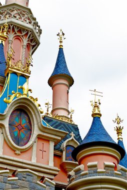 Tower of the Sleeping beauty castle in the Disneyland of Paris