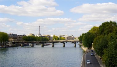 Pont des arts ve Eyfel Kulesi paris, Fransa