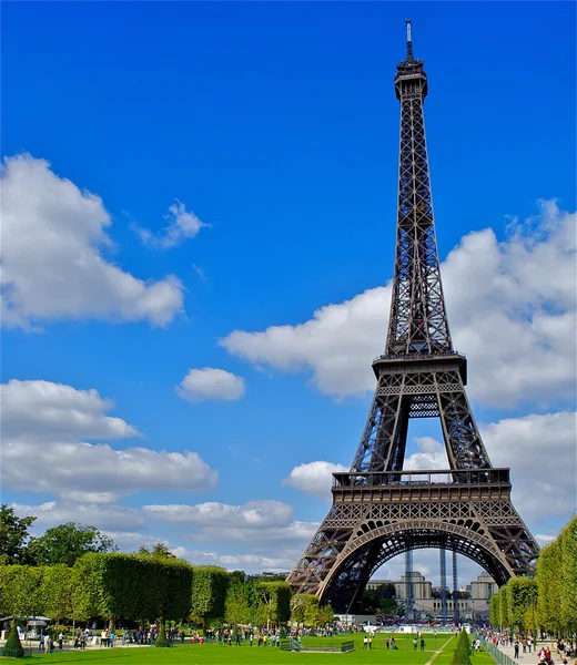 Widok wieża Eiffel, Paryż, Francja — Zdjęcie stockowe