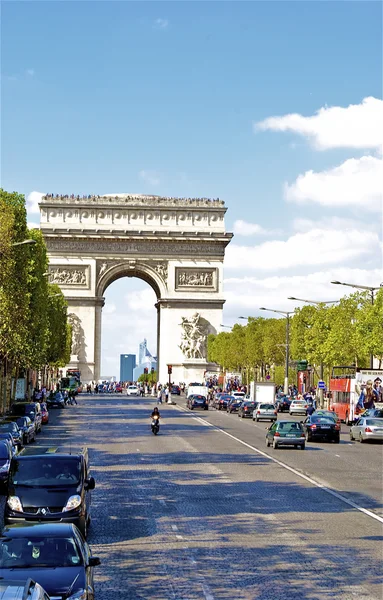 Trafik des champs elysees, paris Fransa — Stok fotoğraf