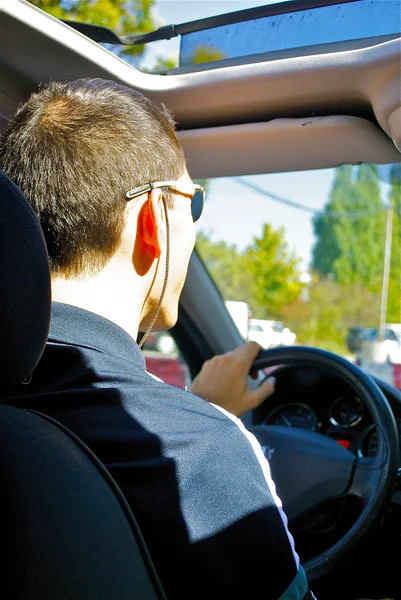 French man drives his car — Stock Photo, Image