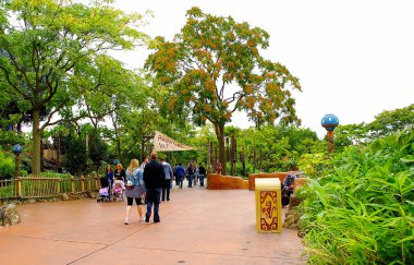 turistler yürüyüş disneyland