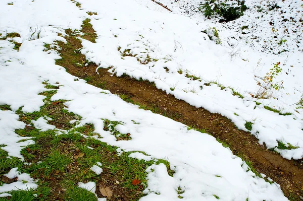 Estrada na neve — Fotografia de Stock