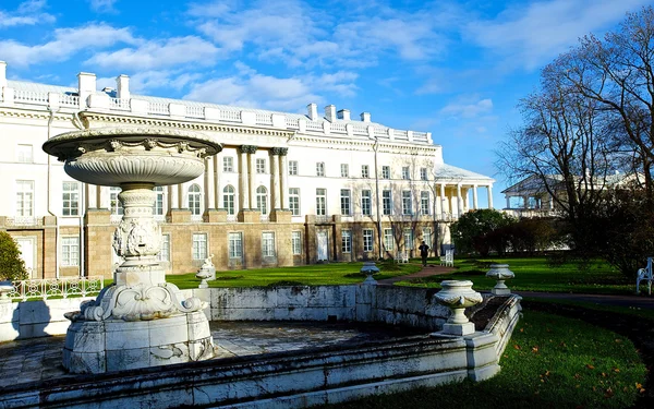 Edifício perto do palácio de Catherine em Pushkin, área de São Petersburgo, Rússia — Fotografia de Stock