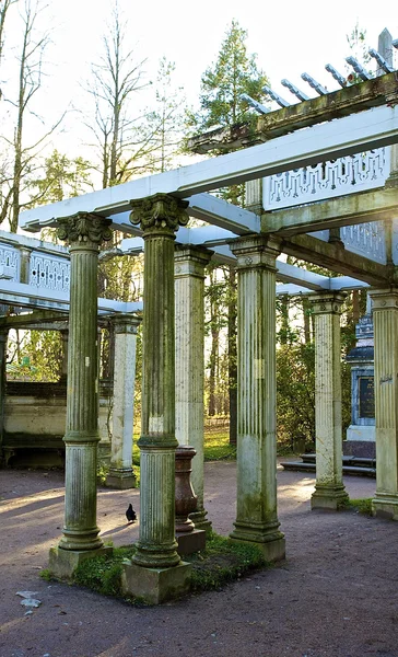 Construction with columns in Russian town Pushkin, St.Petersburg area — Stock Photo, Image