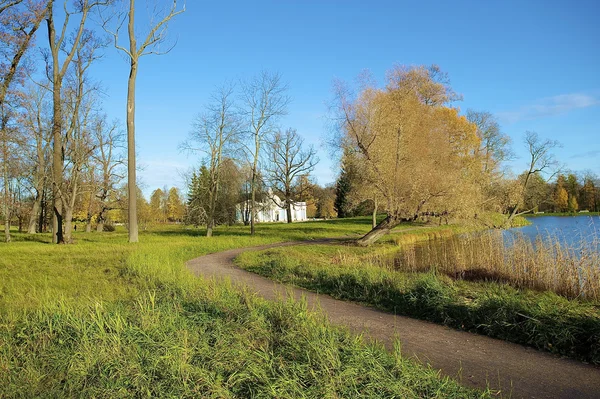 Klein huis in het veld in Rusland — Stockfoto