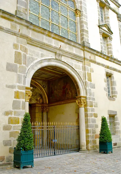 Eine der Türen des Schlosses Fontainebleau, Frankreich — Stockfoto