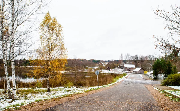 Paisaje del invierno en Mihaylovskoe, región de Pskov, Rusia —  Fotos de Stock