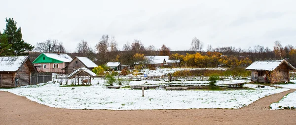 Dorp trigorskoe in Rusland in de winter — Stockfoto