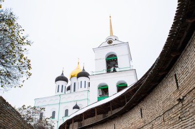 pskov, Rusya Federasyonu, kış Kremlin'in Ortodoks Kilisesi