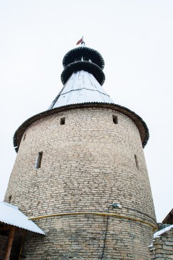 pskov kasabasında Rusya kremlin duvarları muhteşem görünümü