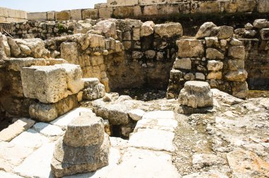 Ruins yakınındaki Güney duvarı, Kudüs, İsrail.