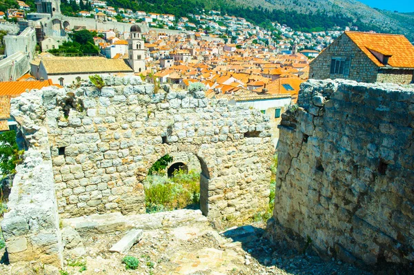 Veduta della parte della città vecchia di Dubrovnik, Croazia — Foto Stock