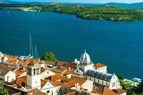 View of the Adriatic Sea and part of Dubrovnik City, Croatia — Stock Photo, Image