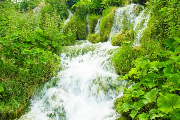 Natureza da Croácia, Europa. Água corre entre as pedras — Fotografia de Stock