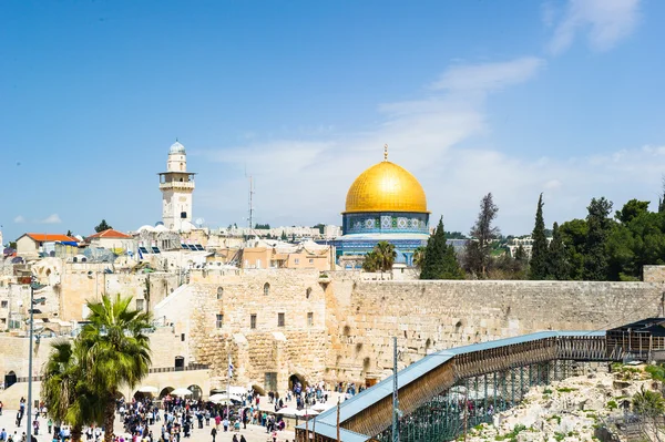Západní zeď (kvílení). Jeruzalém, Izrael. — Stock fotografie