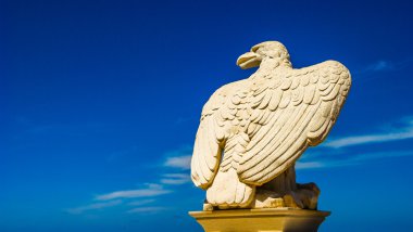 gökyüzünün önünde taş kartal
