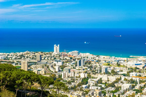Város Haifa felülről, Izrael — Stock Fotó