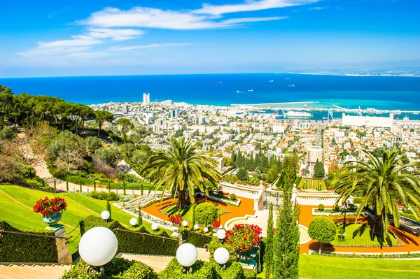 Giardini Bahai a Haifa, Israele — Foto Stock