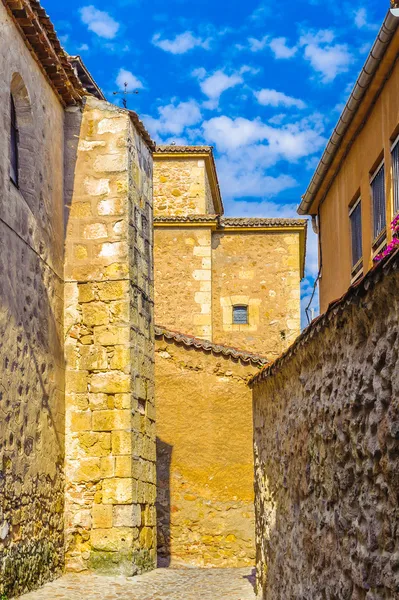 Old Town of Segovia and its Aqueduct. UNESCO World Heritage — Stock Photo, Image