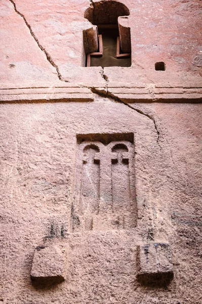 Ethiopia, Lalibela. Moniolitic rock cut church — Stock Photo, Image