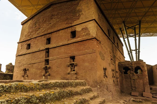 Etiópia, Lalibela. Igreja de corte de rocha monolítica — Fotografia de Stock