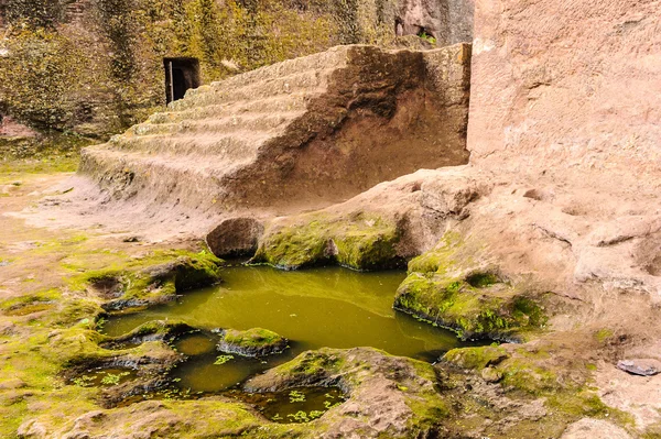 Etiopia, lalibela. moniolitic wykopu Kościoła — Zdjęcie stockowe